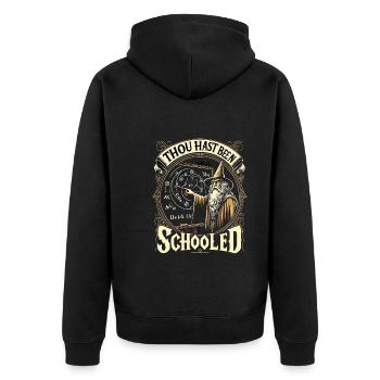 Renaissance-jahrmarkt-outfit Mittelalterlicher - Unisex Premium Bio Zip Hoodie - Schwarz - Hinten - Nico (187cm)
