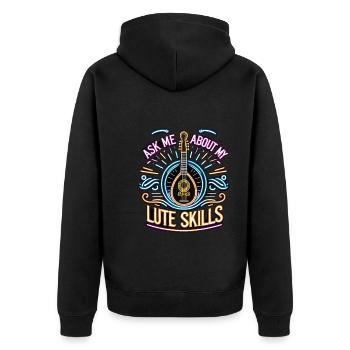 Renaissance-jahrmarkt-outfit Mittelalterlicher - Unisex Premium Bio Zip Hoodie - Schwarz - Hinten - Nico (187cm)