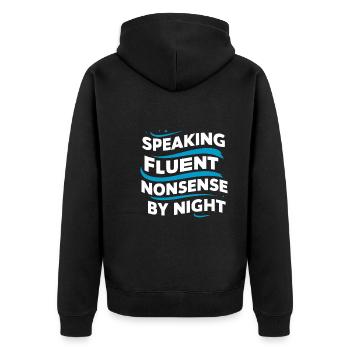 Parler dans le sommeil, Somniloquie, Parler dans le sommeil - Veste à capuche bio Premium Unisexe - noir - Dos - Nico (187cm)
