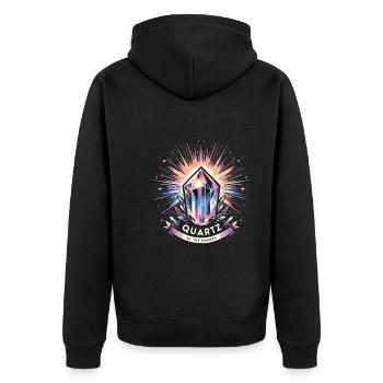 Geologie-steinjagd Achat-jäger-steinsammeln - Unisex Premium Bio Zip Hoodie - Schwarz - Hinten - Nico (187cm)