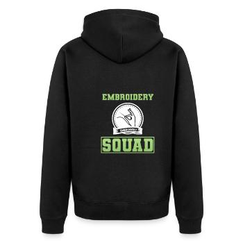 Quiltliebhaber Modedesigner Näherin - Unisex Premium Bio Zip Hoodie - Schwarz - Hinten - Nico (187cm)