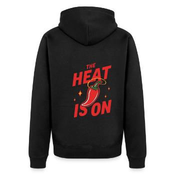 Amateurs de cuisine épicée, Chili Peppers Chef - Veste à capuche bio Premium Unisexe - noir - Dos - Nico (187cm)