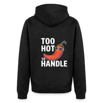 Amateurs de cuisine épicée, Chili Peppers Chef - Veste à capuche bio Premium Unisexe - noir - Dos - Nico (187cm)