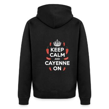 Amateurs de cuisine épicée, Chili Peppers Chef - Veste à capuche bio Premium Unisexe - noir - Dos - Nico (187cm)