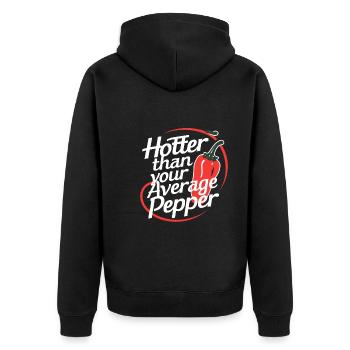 Amateurs de cuisine épicée, Chili Peppers Chef - Veste à capuche bio Premium Unisexe - noir - Dos - Nico (187cm)