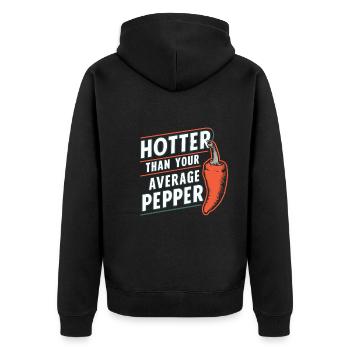 Amateurs de cuisine épicée, Chili Peppers Chef - Veste à capuche bio Premium Unisexe - noir - Dos - Nico (187cm)