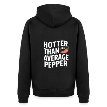 Amateurs de cuisine épicée, Chili Peppers Chef - Veste à capuche bio Premium Unisexe - noir - Dos - Nico (187cm)