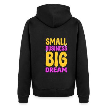 Unternehmer Kleinunternehmen Geschäftsinhaber - Unisex Premium Bio Zip Hoodie - Schwarz - Hinten - Nico (187cm)