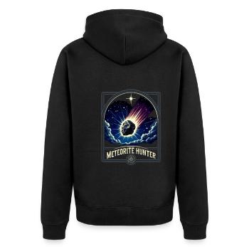 Geologie-steinjagd Achat-jäger-steinsammeln - Unisex Premium Bio Zip Hoodie - Schwarz - Hinten - Nico (187cm)