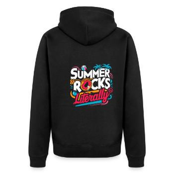 Geologie-steinjagd Achat-jäger-steinsammeln - Unisex Premium Bio Zip Hoodie - Schwarz - Hinten - Nico (187cm)