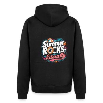 Geologie-steinjagd Achat-jäger-steinsammeln - Unisex Premium Bio Zip Hoodie - Schwarz - Hinten - Nico (187cm)