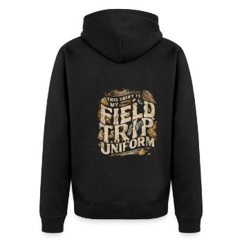 Geologie-steinjagd Achat-jäger-steinsammeln - Unisex Premium Bio Zip Hoodie - Schwarz - Hinten - Nico (187cm)