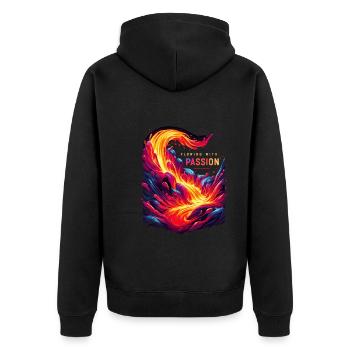 Drôle de volcan lave géologie roche chasse géologue - Veste à capuche bio Premium Unisexe - noir - Dos - Nico (187cm)