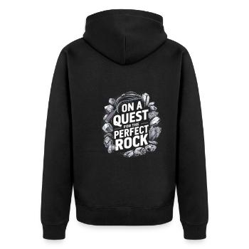 Geologie-steinjagd Achat-jäger-steinsammeln - Unisex Premium Bio Zip Hoodie - Schwarz - Hinten - Nico (187cm)