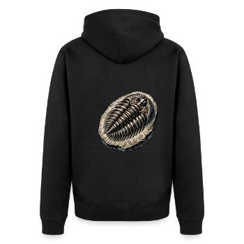 Fossil Hunter, Fossil Hunter, Paleontologist - Unisex Premium Organic Zip Hoodie - black - Back - Nico (187cm)