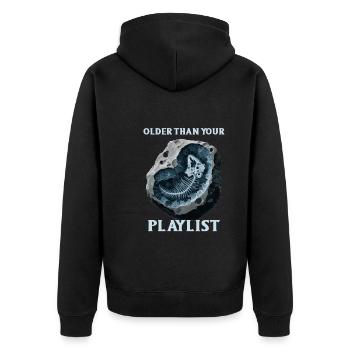 Fossil Hunter, Fossil Hunter, Paleontologist - Unisex Premium Organic Zip Hoodie - black - Back - Nico (187cm)