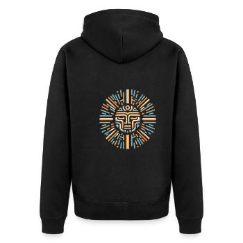 Pétroglyphe Art rupestre ancien Rock dessin indien - Veste à capuche bio Premium Unisexe - noir - Dos - Nico (187cm)