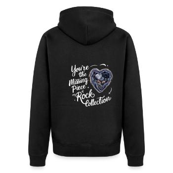 Geologie-steinjagd Achat-jäger-steinsammeln - Unisex Premium Bio Zip Hoodie - Schwarz - Hinten - Nico (187cm)