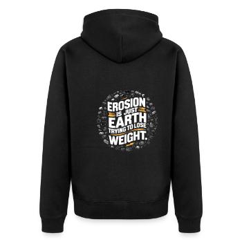 Geologie-steinjagd Achat-jäger-steinsammeln - Unisex Premium Bio Zip Hoodie - Schwarz - Hinten - Nico (187cm)