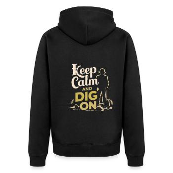Archäologie Archäologe Historische Erkundung - Unisex Premium Bio Zip Hoodie - Schwarz - Hinten - Nico (187cm)