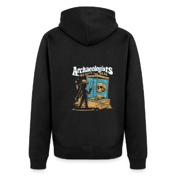 Archäologie Archäologe Historische Erkundung - Unisex Premium Bio Zip Hoodie - Schwarz - Hinten - Nico (187cm)