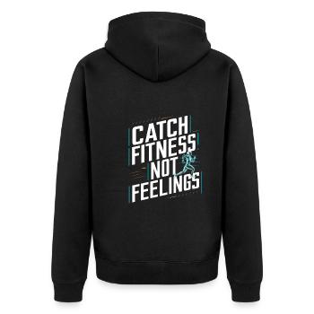 Musculation, Powerlifting, Haltération, Fitness - Veste à capuche bio Premium Unisexe - noir - Dos - Nico (187cm)
