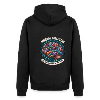 Geologie-steinjagd Achat-jäger-steinsammeln - Unisex Premium Bio Zip Hoodie - Schwarz - Hinten - Nico (187cm)