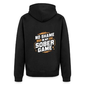 Recovery from alcohol dependence sobriety a a - Unisex Premium Organic Zip Hoodie - black - Back - Nico (187cm)
