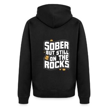 Recovery from alcohol dependence sobriety a a - Unisex Premium Organic Zip Hoodie - black - Back - Nico (187cm)