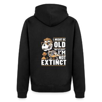 Archäologie Archäologe Historische Erkundung - Unisex Premium Bio Zip Hoodie - Schwarz - Hinten - Nico (187cm)