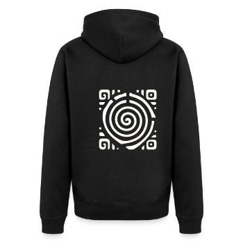 Pétroglyphe Art rupestre ancien Rock dessin indien - Veste à capuche bio Premium Unisexe - noir - Dos - Nico (187cm)