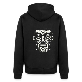 Pétroglyphe Art rupestre ancien Rock dessin indien - Veste à capuche bio Premium Unisexe - noir - Dos - Nico (187cm)