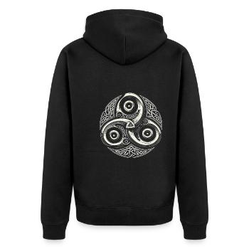 Pétroglyphe Art rupestre ancien Rock dessin indien - Veste à capuche bio Premium Unisexe - noir - Dos - Nico (187cm)