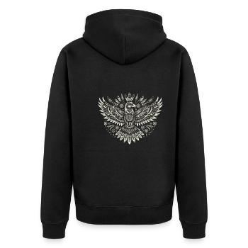 Pétroglyphe Art rupestre ancien Rock dessin indien - Veste à capuche bio Premium Unisexe - noir - Dos - Nico (187cm)