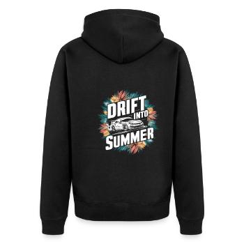 Car drift racing, racing car motorsport drift - Unisex Premium Organic Zip Hoodie - black - Back - Nico (187cm)