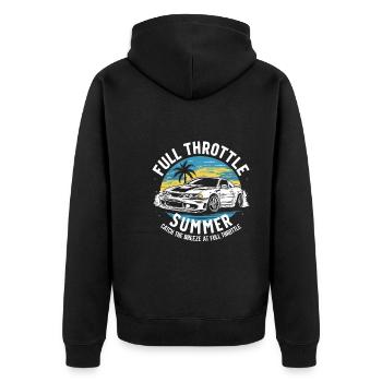 Car drift racing, racing car motorsport drift - Unisex Premium Organic Zip Hoodie - black - Back - Nico (187cm)