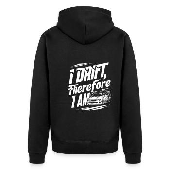 Car drift racing, racing car motorsport drift - Unisex Premium Organic Zip Hoodie - black - Back - Nico (187cm)