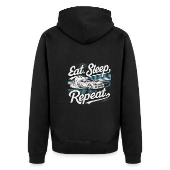 Car drift racing, racing car motorsport drift - Unisex Premium Organic Zip Hoodie - black - Back - Nico (187cm)
