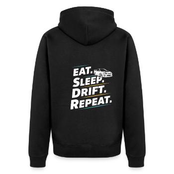 Car drift racing, racing car motorsport drift - Unisex Premium Organic Zip Hoodie - black - Back - Nico (187cm)