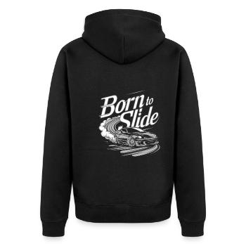 Car drift racing, racing car motorsport drift - Unisex Premium Organic Zip Hoodie - black - Back - Nico (187cm)