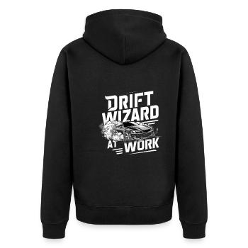 Car drift racing, racing car motorsport drift - Unisex Premium Organic Zip Hoodie - black - Back - Nico (187cm)