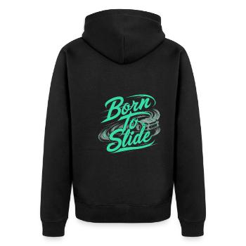 Auto-drift-rennen, Rennwagen-motorsport-drift - Unisex Premium Bio Zip Hoodie - Schwarz - Hinten - Nico (187cm)