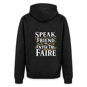 Renaissance-jahrmarkt-outfit Mittelalterlicher - Unisex Premium Bio Zip Hoodie - Schwarz - Hinten - Nico (187cm)