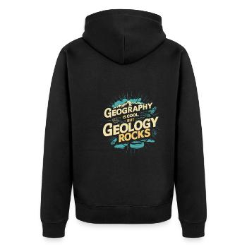Geologie-steinjagd Achat-jäger-steinsammeln - Unisex Premium Bio Zip Hoodie - Schwarz - Hinten - Nico (187cm)