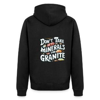 Geologie-steinjagd Achat-jäger-steinsammeln - Unisex Premium Bio Zip Hoodie - Schwarz - Hinten - Nico (187cm)