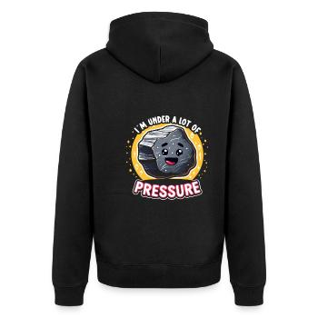 Geologie-steinjagd Achat-jäger-steinsammeln - Unisex Premium Bio Zip Hoodie - Schwarz - Hinten - Nico (187cm)