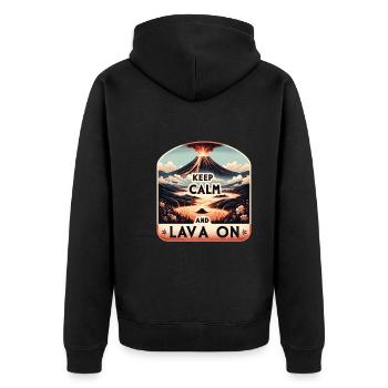 Drôle de volcan lave géologie roche chasse géologue - Veste à capuche bio Premium Unisexe - noir - Dos - Nico (187cm)