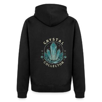 Geologie-steinjagd Achat-jäger-steinsammeln - Unisex Premium Bio Zip Hoodie - Schwarz - Hinten - Nico (187cm)