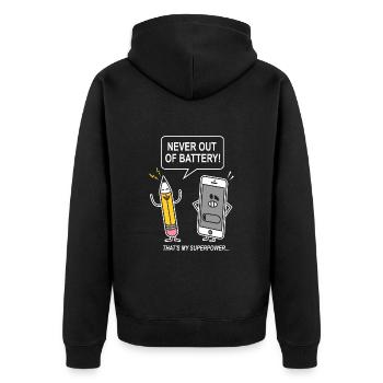 drôle humour sarcasme smartphon - Veste à capuche bio Premium Unisexe - noir - Dos - Nico (187cm)