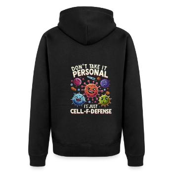 Microbiologist Microbiology Lab Staph Biology - Unisex Premium Bio Zip Hoodie - Schwarz - Hinten - Nico (187cm)